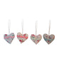 Maileg Fabric Assorted Romantic Heart Ornaments, Set of Four