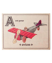 French Alphabet Wood Mounted Linen Prints