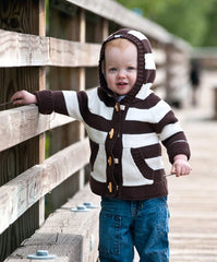 Knit Striped Hoodie, Ivory