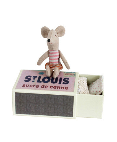 Maileg Spring Little Sister Mouse in Matchbox