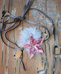 Pink Sequin Star Ribbon Headband