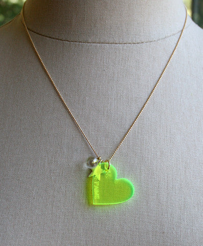 Pop Heart Gold Filled Necklace, Yellow