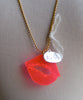 Pop Lips Necklace, Pink