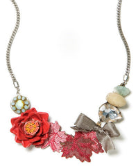 Elements by Jill Schwartz Red Flower Necklace