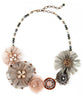 Elements by Jill Schwartz Fabric Flower Necklace